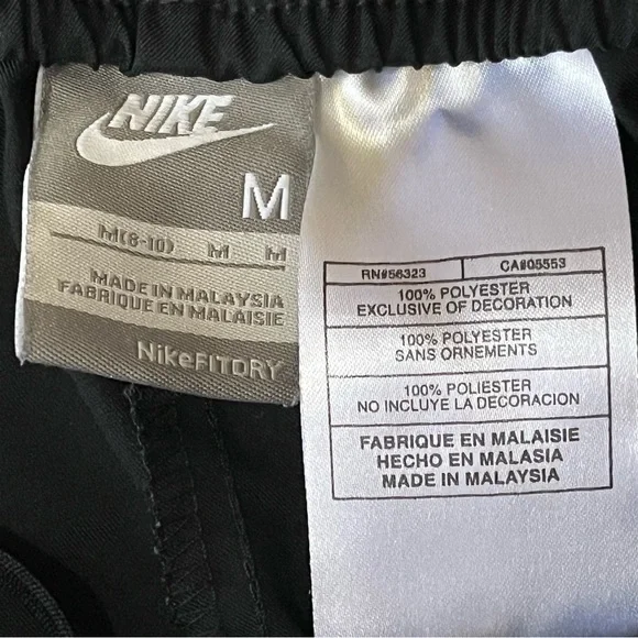 Nike Cropped Black With Blue Accents Elastic Waist Track Pants Size Medium‎ - Picture 6 of 10